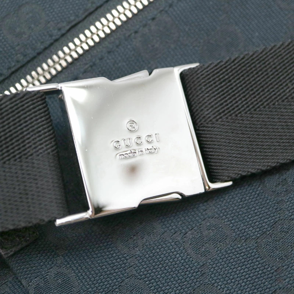 GUCCI Waist Clutch GG Canvas Leather Black Bag Body Bum Crossbody Belt - Picture 5 of 6